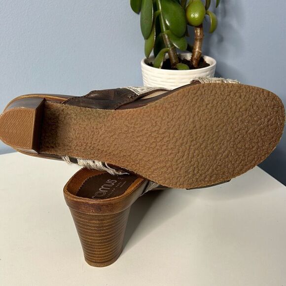 Romus Vegan Leather Cow print sandal Heels sz 8 - Picture 7 of 7